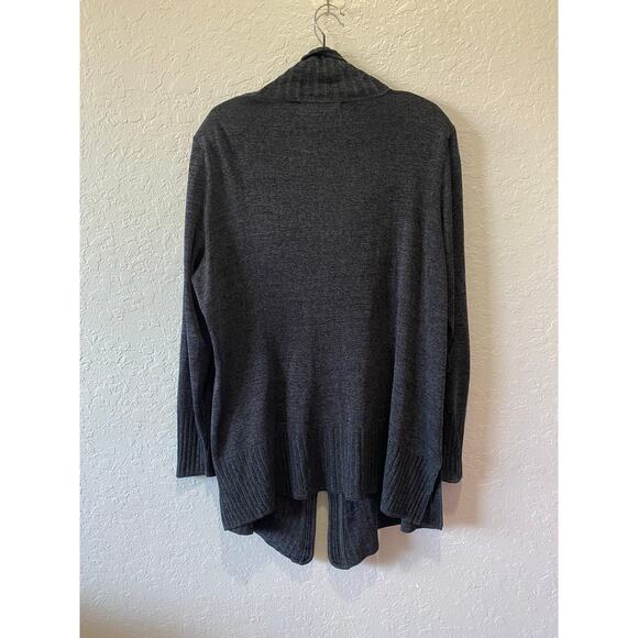 Exclusively Misook Solid Dark Gray Knit Sweater Blazer Hook Eye Women’s Size L - Picture 6 of 6